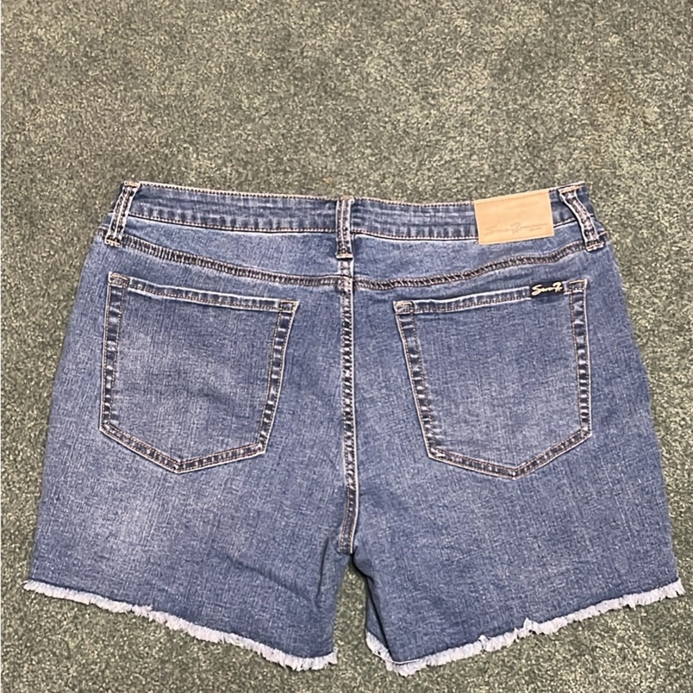 Seven7 Blue Jean Shorts Fray Hem